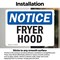 Signmission Fryer Hood, 7 in W x Rectangle, Vinyl Decal OS-2PACK-NS-D-57-L-12928 - alternate 2